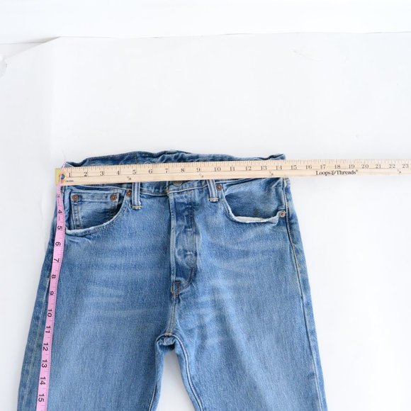 Levi's 501 Blue Skinny Straight Denim Jeans Size 30x32 - Picture 3 of 16